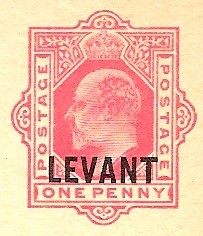 Levant (UK) Edward 7 card stamp